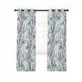 thumbnail image 7 of Natural Trees Branches Blackout Curtains for Bedroom, Colored Birds Vintage Rustic Blue Thermal Insulated Kitchen Drapes with Grommets, Light Blocking Window Treatment, 2 Panels 52" x 90", 7 of 7