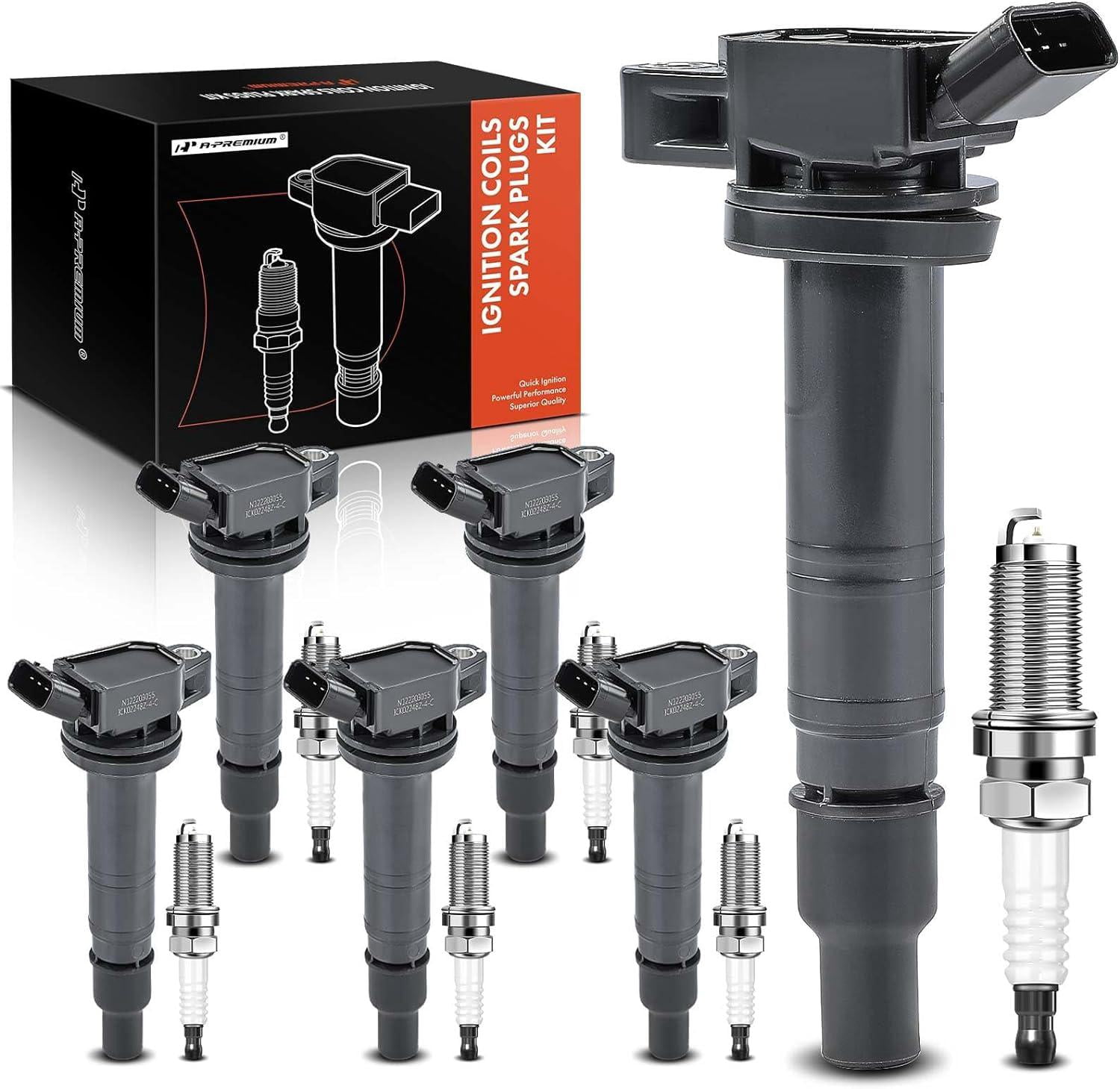 A-Premium Set of 8 Ignition Coil Pack and Iridium Spark Plugs