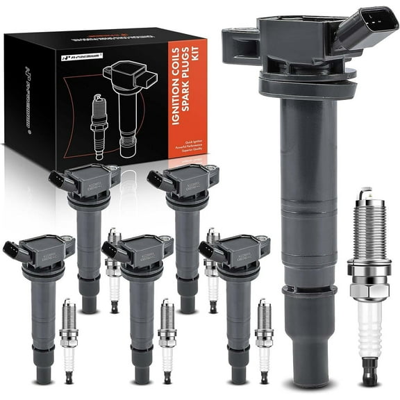 A-Premium Set of 6 Ignition Coil Pack and Iridium Spark Plugs Compatible with Toyota 4Runner 2003-2009, Tundra 2005-2011, 4.0L, Replace# 9091902248, NGK6619