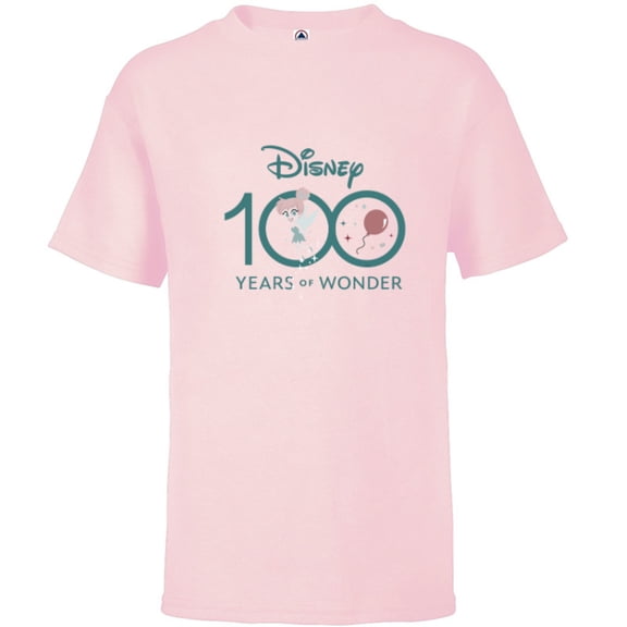 Disney 100 Years of Wonder Tinker Bell Muted Cute D100 - Short Sleeve T-Shirt for Kids - Customized-Soft Pink