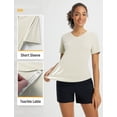 thumbnail image 6 of BALEAF Women's Short Sleeve Shirts UPF 50+ Sun Shirt V Neck UV Protection Workout Moisture Wicking Quick Dry Lightweight Light Brown L, 6 of 7