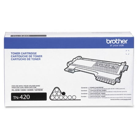 Brother Genuine Toner Cartridge, TN420, Replacement Black Toner, Page Yield Up To 1,200