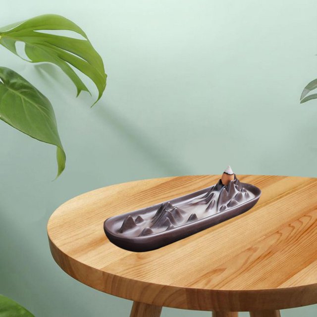 Estatuilla de quemador de de estilo japonés, decoración del hogar, artístico decorativo para oficina, meditación, sala de montañas Baoblaze Titular de incienso de flujo trasero