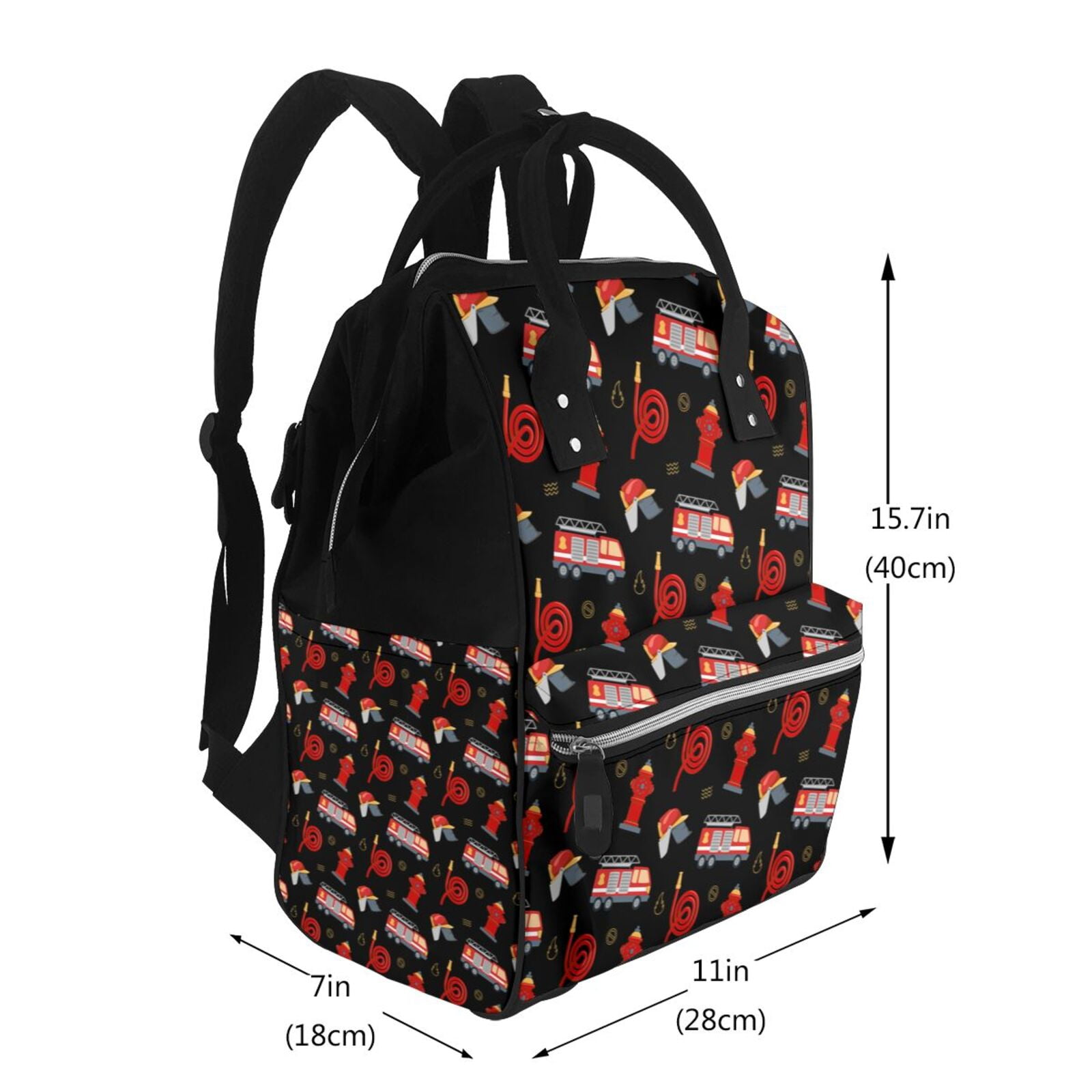 Ratiio Fire Fighting Mummy Backpack - Waterproof Twill Canvas, Large Capacity Diaper Bag with Multiple Pockets and Adjustable Straps