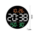 thumbnail image 3 of Usloyux Under $5 Round Digital Wall Clock, Multifunction Remote Control Electronic Clock, Color Screen Temperature Humidity Display, Silent LED Timepiece for Living Room, 3 of 9