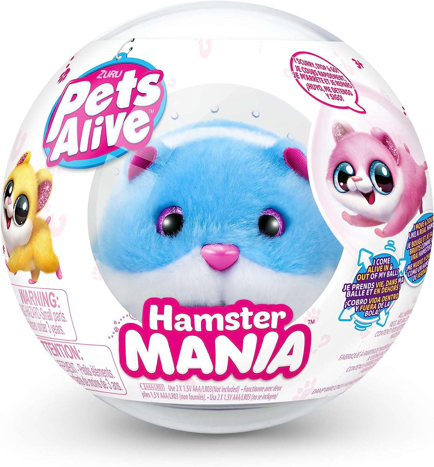 Pets Alive Hamster Mania BLUE Electronic Plush Pet [20+ Sounds, Interactive]