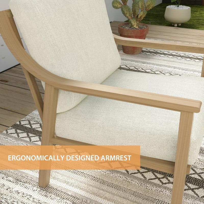4-Piece Patio Furniture Set - Outdoor Aluminum Patio Conversation Set Includes 1 Loveseat, 2 Armchairs, and 1 Coffee Table