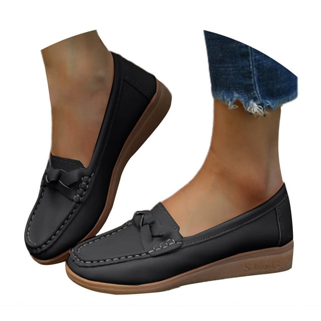 Mepaouo Mocassins pour Femmes, Tenue de Bureau Décontractée, Chaussures à Enfiler, Ballerines Habillées pour la Marche, Mocassins de Travail