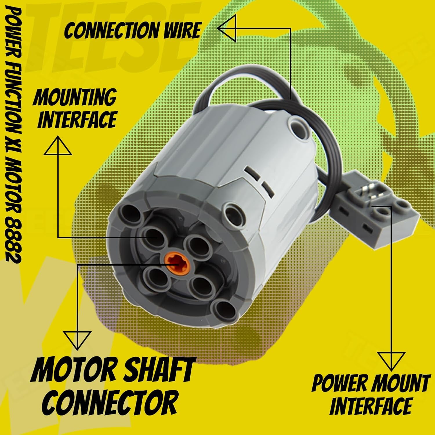TEESE 22pcs Technic-Motor Set with M/L/XL/Servo-Motor-Remote-Battery-Box, Extension-Cord-Light-Cable, Compatible with Technic-Parts