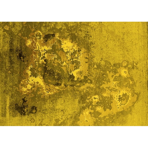 Ahgly Company Indoor Rectangle Oriental Yellow Industrial Area Rugs, 5' x 7'