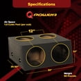 thumbnail image 3 of Q Power QBOMB124T Quad 12 Inch Sealed Subwoofer Box with Spray-On Bedliner, 3 of 7