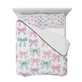 thumbnail image 7 of Pink Purple Teal Twin Size Down Alternative Comforter, Lightweight Comforter Quilt Bedding Set with Pillow Shams Watercolor Bow Farmhouse All Seasons Bed Comforter Duvet Insert 68"x86", 7 of 7