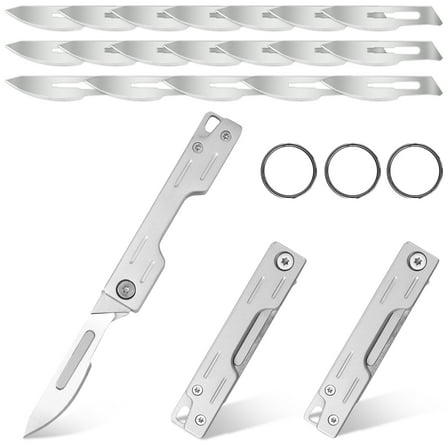 3 Pcs Folding Knife with 20 Replaceable Blades Ergonomic Design Craft Knife for Professional Wallpaper Cutting Precision Craft