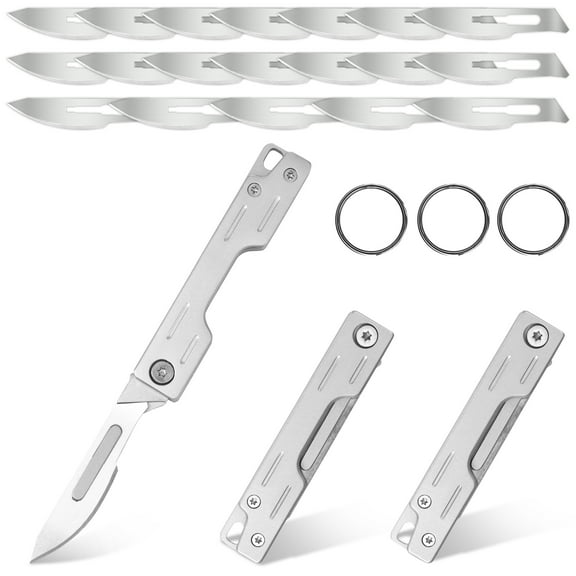 3 Pcs Folding Knife with 20 Replaceable Blades Ergonomic Design Craft Knife for Professional Wallpaper Cutting Precision Craft