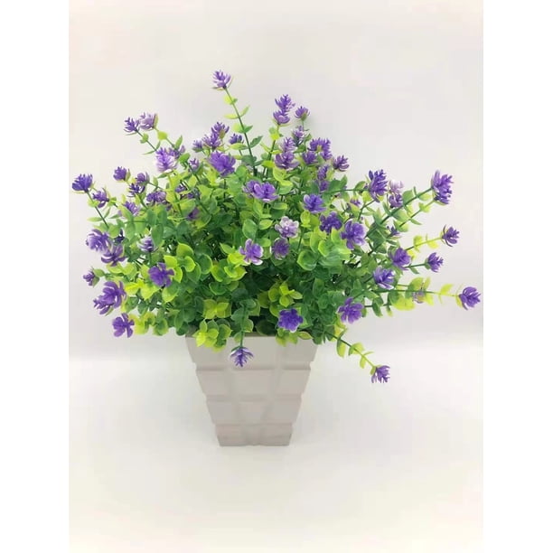 Simulación de planta verde, 7 cabezas, 35 mallas, eucalipto, camelia, flor artificial, flor de plástico, flor decorativa