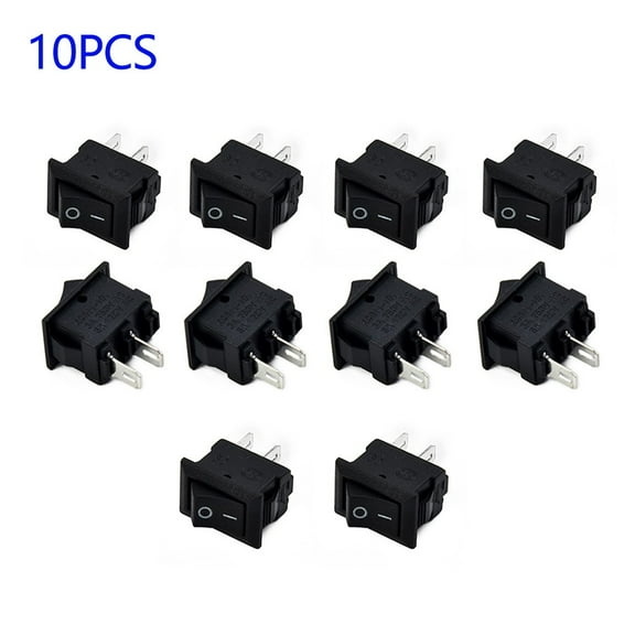 LLDI 10pcs Snap-in Boat Rocker Switch Toggle Power SPST ON-OFF- 2-Pin AC 250V 3A Position Snap Switch For Car- Auto- Boat-