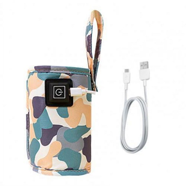 ER Calentador de agua de leche USB Bolsa de aislamiento de carrito de viaje Calentador de biberones Productos de seguridad para niños al aire libre en invierno, azul brillar Electrónica