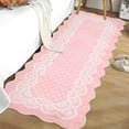 thumbnail image 2 of Garvee 2'x6' Scalloped Runner Rugs Modern Bordered Carpet, Washable Rug Non-Slip Contemporary Accent Rug Low Pile Indoor Mat for Hallway Bedroom Kitchen, Pink, 2 of 8