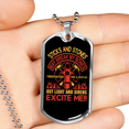 thumbnail image 2 of Light Sirens Excite Me Firefighter Stainless Steel or 18k Gold Dog Tag 24" Chain, 2 of 8