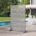thumbnail image 3 of MAYEERTY 2-Piece Outdoor Metal Privacy Screen 6ft × 4ft Gray, 6-Panel Geometric Y-Pattern Decorative Screen for Garden, 3 of 6