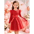 thumbnail image 2 of Lanbubble Toddler Girls Tulle Tutu Dress Long Sleeve Sequin Party Dress Fall Winter Clothes 2-6Y, 2 of 6