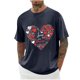 thumbnail image 5 of Camisas de Manga Larga para Hombres Imprimir Casual Cuello Redondo Blusa de Manga Corta, Camisas de Lino para Hombres, 5 of 8