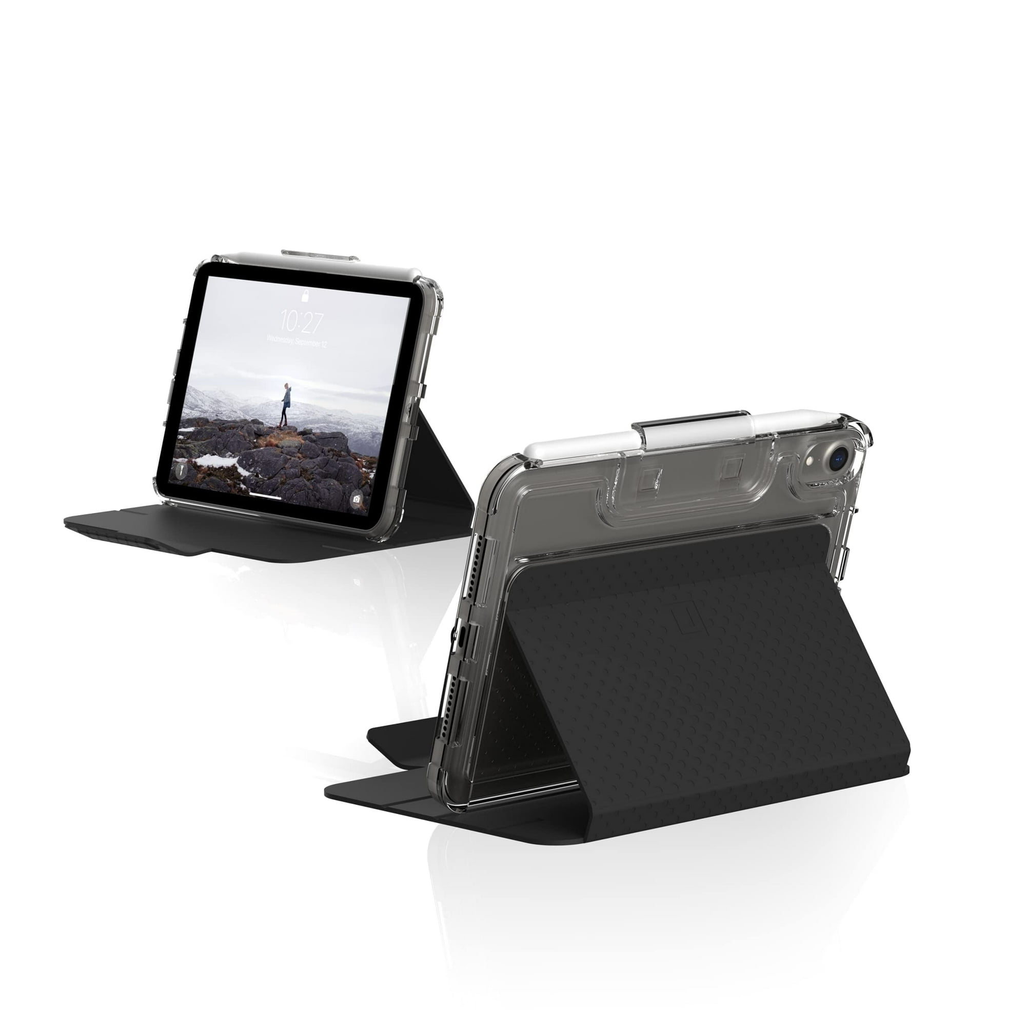 [U] by UAG iPad Mini A17 Pro (7th Gen)(6th Gen, 2021) Case 8.3" Lucent Lightweight Ultra-Slim Shockproof Smart Folio Protective Cover with Auto/Sleep Wake & Pencil Holder, Black