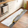 thumbnail image 3 of Gray Gold Marble 2'x6' Runner Rug, Modern Abstract Marble Crack Texture Washable Non-Slip Area Rugs for Hallway Kitchen Floor Bedroom Entryway, Long Laundry Carpet Decoration Indoor Mat, 3 of 9