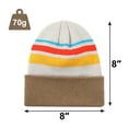 thumbnail image 2 of TOPTIE Bonnet Tricoté à Rayures Multicolores Hiver Doux Unisexe Bonnet de Sport avec Pompon-Rouge, 2 of 8
