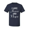 thumbnail image 2 of Wild Bobby I Love Jesus and Naps Inspirational/Christian Men Graphic Tee, Navy, X-Large, 2 of 5