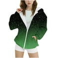 thumbnail image 2 of ATOGUTA Girls Zip Up Hoodie Size 4T-15 Fleece Thick Warm Sweatshirt with Pocket Kids Fashion Winter Clothes Army Green, 2 of 4