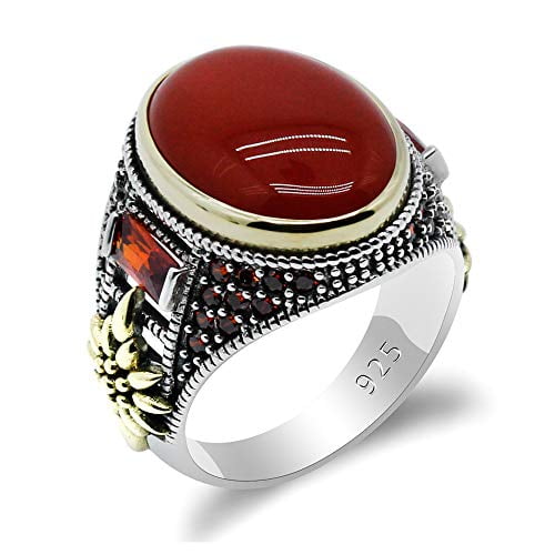 Onyx Stone 925 Sterling Silver Turkish Handmade Luxury Men's Ring All Sizes 