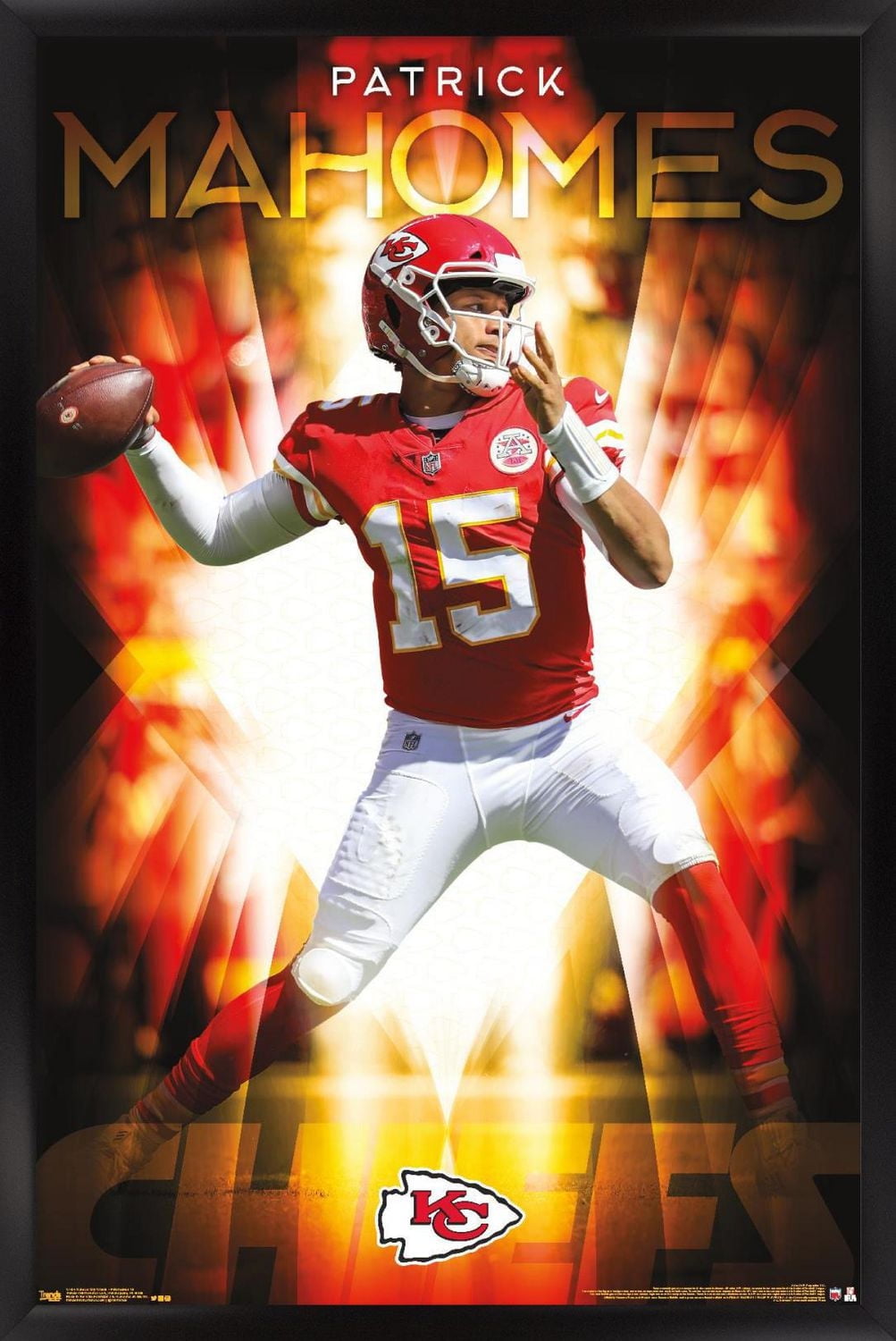 NFL Kansas City Chiefs - Patrick Mahomes II 18 Wall Poster, 22.375" x 34" Framed