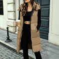 thumbnail image 5 of cocolona Long Puffer Vest for Women Trendy Hooded Sleeveless Stand Collar Button Down Long Coat Quilted Winter Warm Snow Overcoat with Pocket, 5 of 7