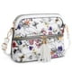 thumbnail image 1 of Bandolera Dasein para mujer, borla, bolsillo con cremallera, estampado floral blanco, 1 of 6