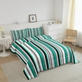 thumbnail image 3 of Erosebridal Abstract Stripe Bedding Comforter Set, Green Gray White Black Line Down Comforter, Geometry Home Decor Lightweight 2 Pieces, 3 of 8
