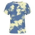 thumbnail image 5 of TKLPEHG Womens Tunic Tops Short Sleeve Crew Neck Tunic Tops Comfy Loose Summer Fashion Tie Dyed Print Graphic Tee Casual Outfits (Green,S), 5 of 6