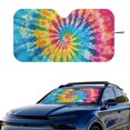 thumbnail image 2 of HUIACONG Tie dye Protect Interior Car Windshield Sun Shade for Universal Universal Fit Foldable Keep Cool All-Season Car Windshield Sunshade, 2 of 7
