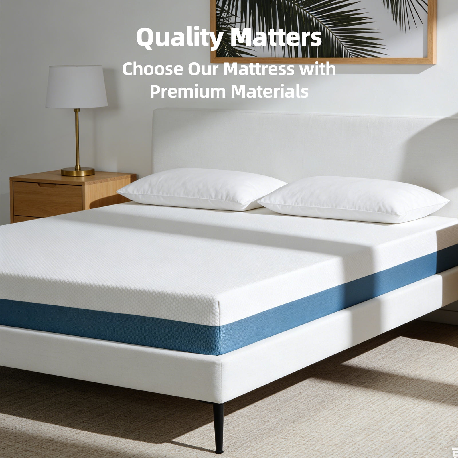 10 Inch King Size Mattress, Copper Infused Memory Foam Cooling Mattress, Made in Japan, 7-Zone Ergonomic Support for Back Pain Relief, Adjustable Bed Friendly, Bed in a Box