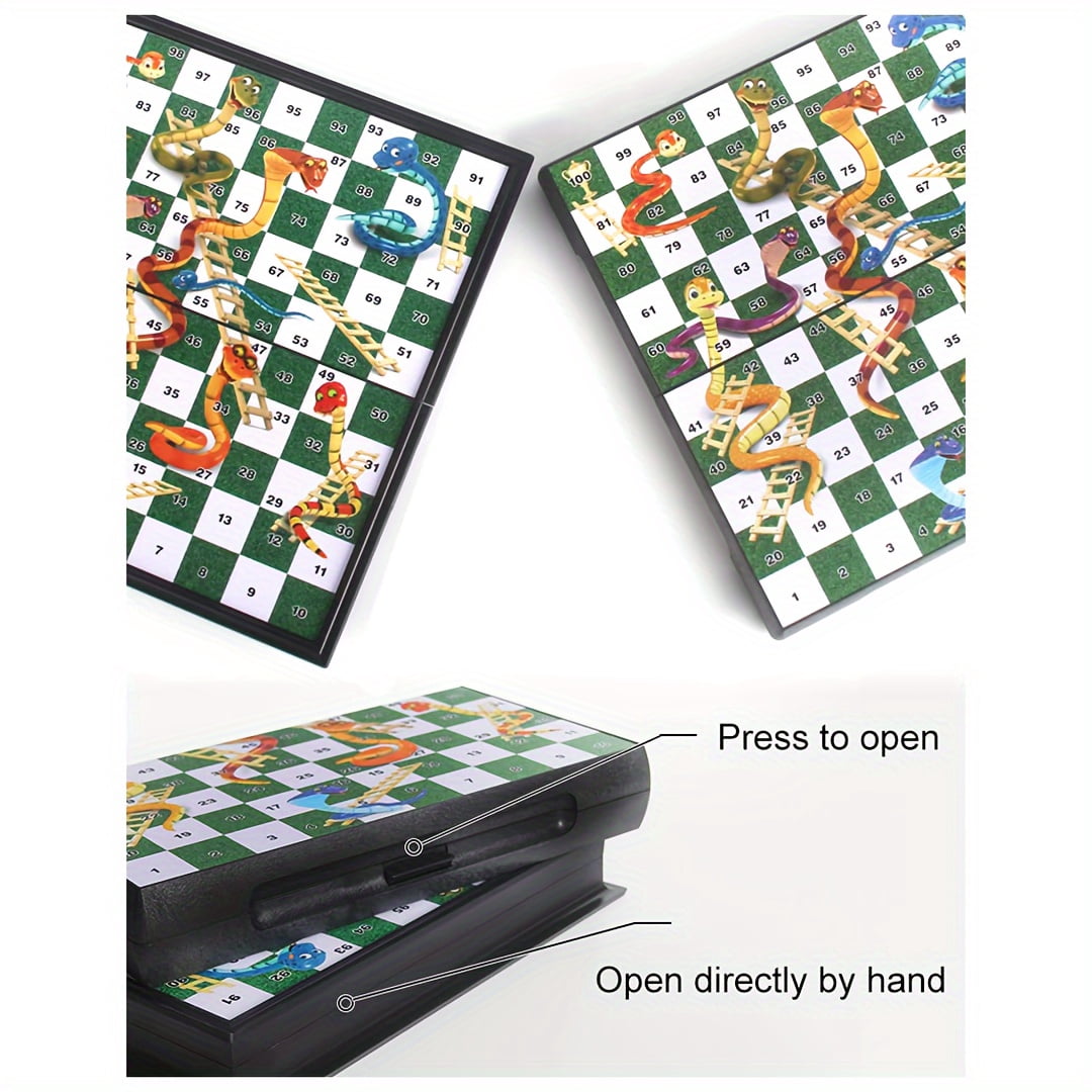 bedienty Jeu de Société Serpent et Échelles Voyage Jeu Portable pour Famille Adultes Enfants bedienty Jeu de Société Serpent et Échelles Voyage Jeu Portable pour Famille Adultes Enfants
