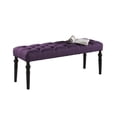 thumbnail image 3 of Roundhill Furniture Leviton Fabric Tufted Turned Leg Dining Bench, Purple, 3 of 5