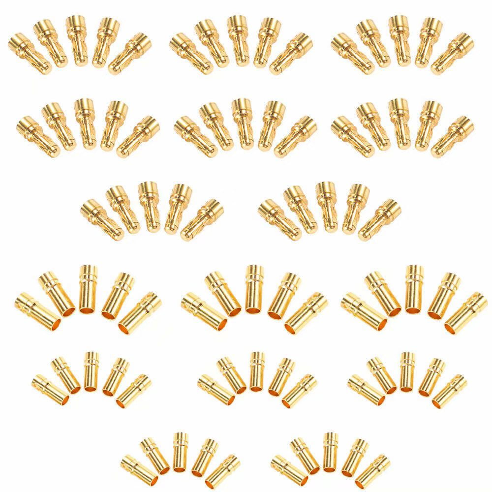 80 Pcs 3.5mm Gold-plated Bullet Banana Plug Connector RC Battery Male&Female New 