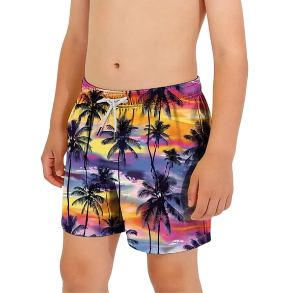 ATOGUTA Swim Shorts for Boys Quick Dry Boys Swim Trunks Bathing Suit Kids Swimwear with Pockets Size 6-15, Multicolor