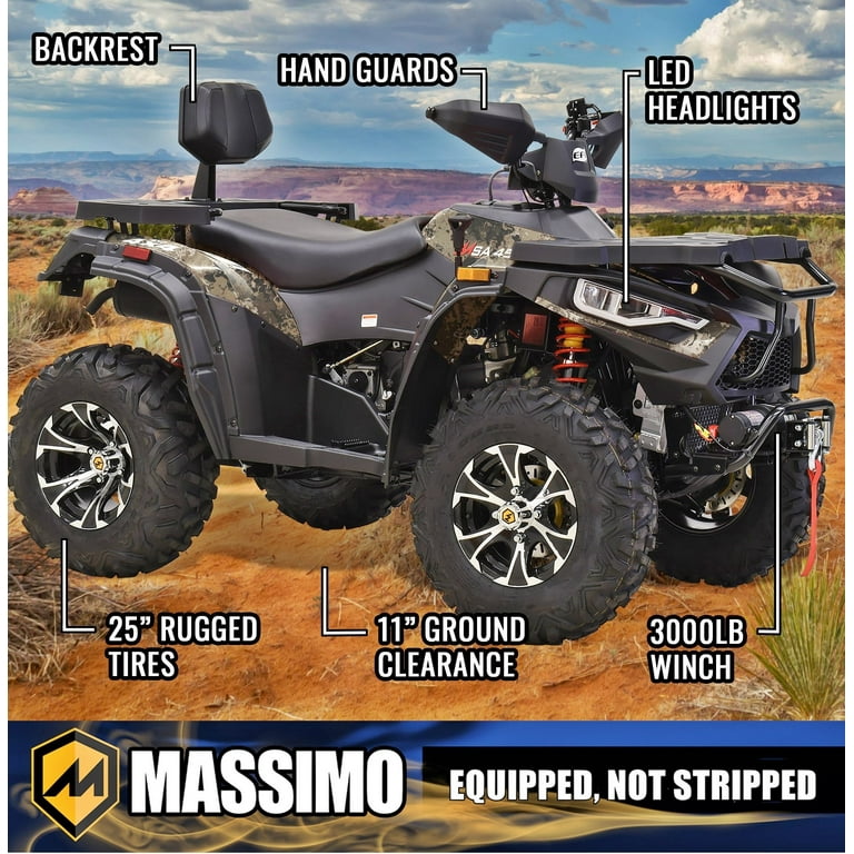Massimo 352cc 4WD ATV with EFI, 4 Stroke Engine and 25HP