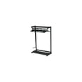 thumbnail image 3 of Quartet Single-Sided Rack w/Two Shelves, 12 Hangers, Steel, 48" Wide, Black, 3 of 3