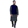 thumbnail image 1 of Atasi Printed Kurta With Solid Pajama & Nehru Jacket Set For Mens Party Wear, 1 of 3