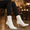 White, variant on Women's Knit Pointed Toe Sock Booties, Stiletto Heel Stretch Ankle Boots for Fall Winter Dress & Casual Wear - Black, White, Khaki, Purple