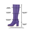 thumbnail image 6 of BLISSFUL STEP Women's Knee High Boots Side Zipper Faux Suede Block Chunky Heels Purple 9, 6 of 8