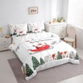 thumbnail image 4 of Homewish Merry Christmas 7 Pieces Bedding Comforter Set,Cartoon Santa Claus Full Bedding Set,Wild Xma Reindeer Fitted Sheet Flat Sheet For Girl,Luxury Bedroom Decor Reversible, 4 of 9