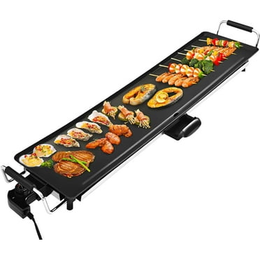 Electric Nonstick Extra Larger Griddle Grill-35" Teppanyaki Grill BBQ with Adjustable Temperature &Insulated Handles for Indoor/Outdoor